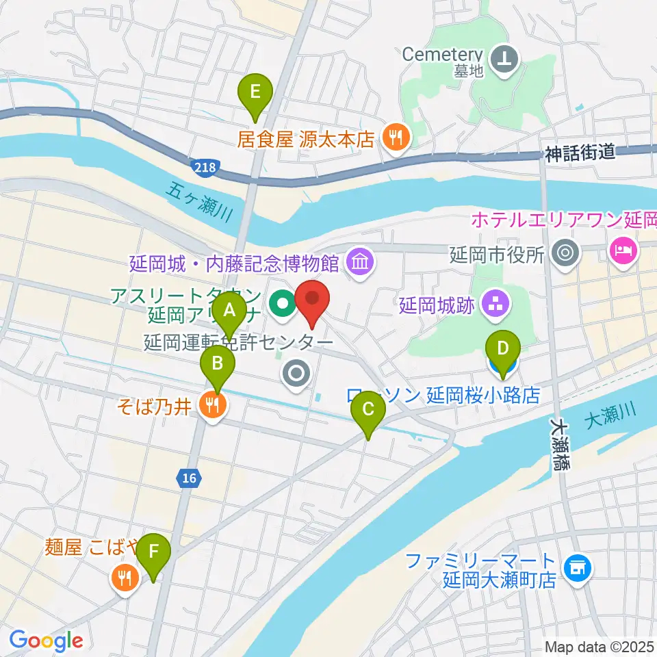 アスリートタウン延岡アリーナ周辺のコンビニエンスストア一覧地図