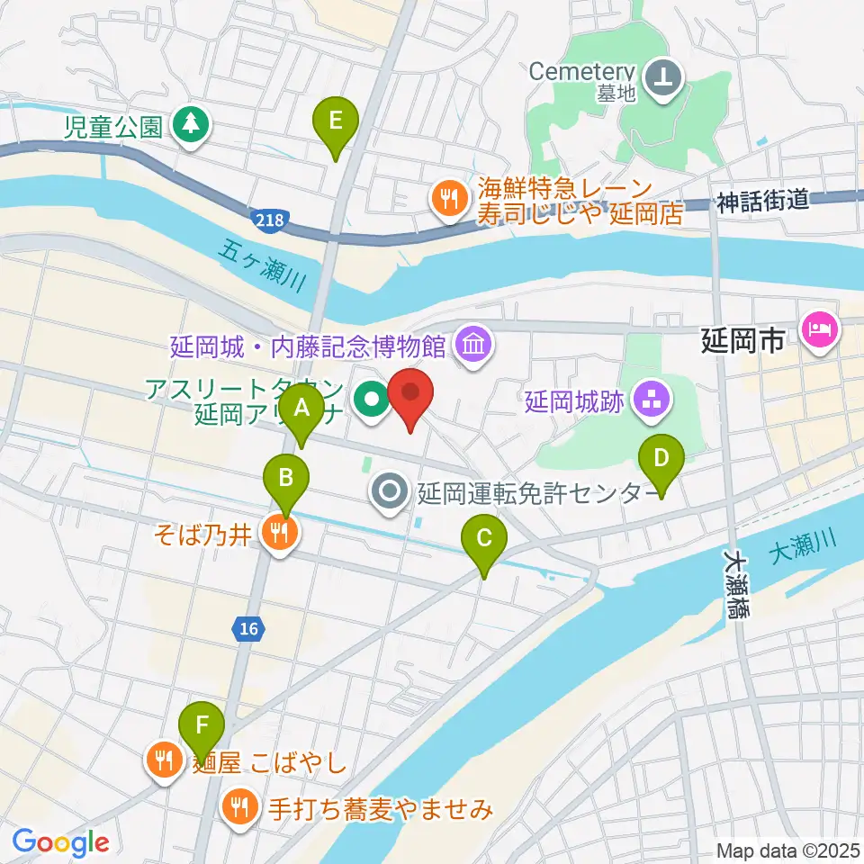 アスリートタウン延岡アリーナ周辺のコンビニエンスストア一覧地図