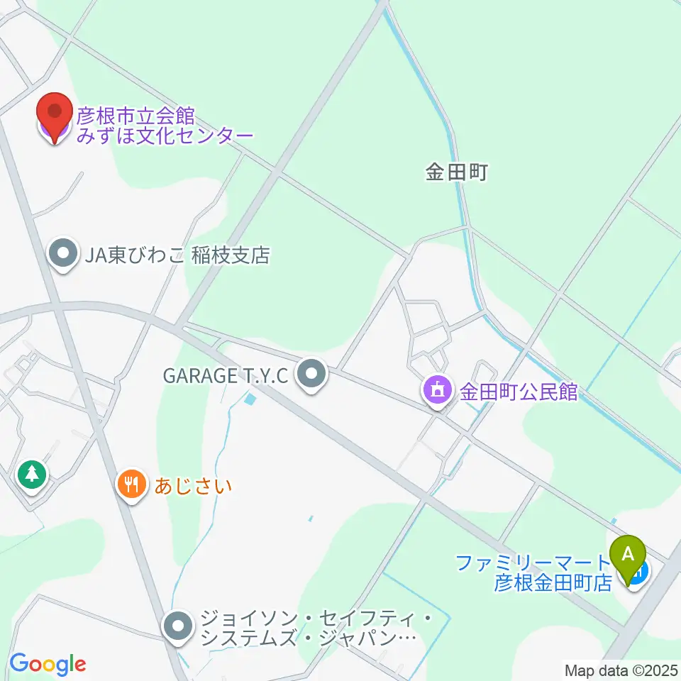 彦根市みずほ文化センター周辺のコンビニエンスストア一覧地図