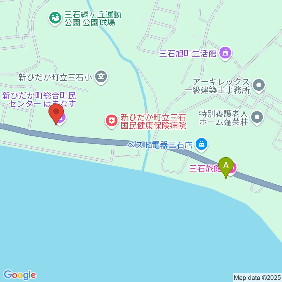 新ひだか町総合町民センターはまなす周辺のコンビニエンスストア一覧地図