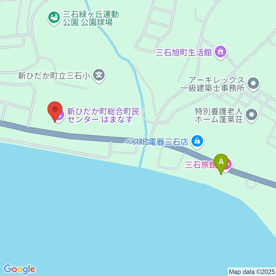 新ひだか町総合町民センターはまなす周辺のコンビニエンスストア一覧地図