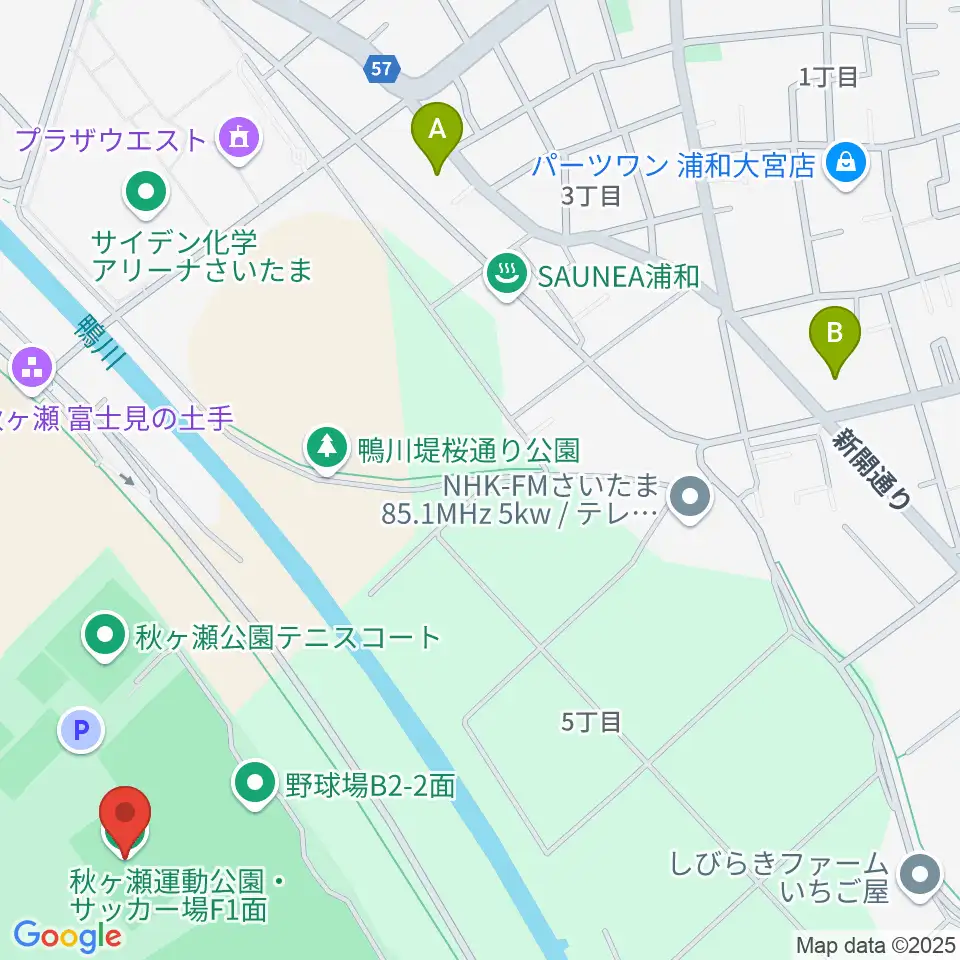 秋ヶ瀬公園サッカー場周辺のコンビニエンスストア一覧地図