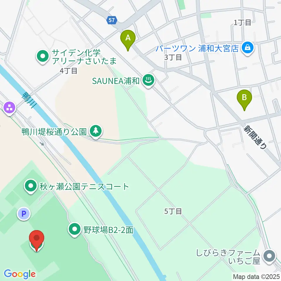 秋ヶ瀬公園サッカー場周辺のコンビニエンスストア一覧地図