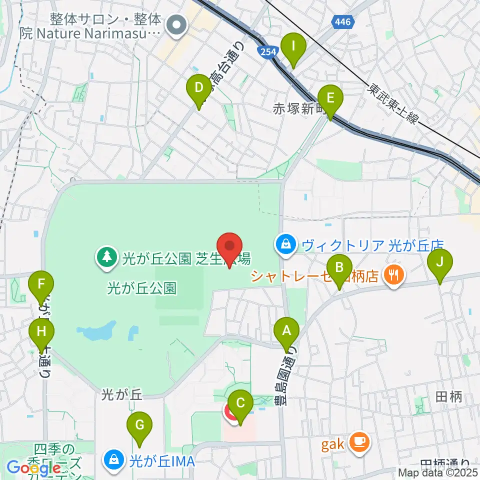 光が丘公園陸上競技場周辺のコンビニエンスストア一覧地図