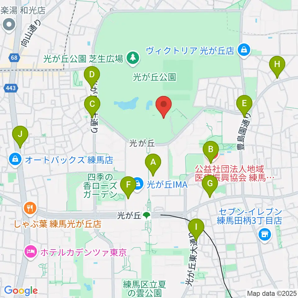 光が丘体育館周辺のコンビニエンスストア一覧地図