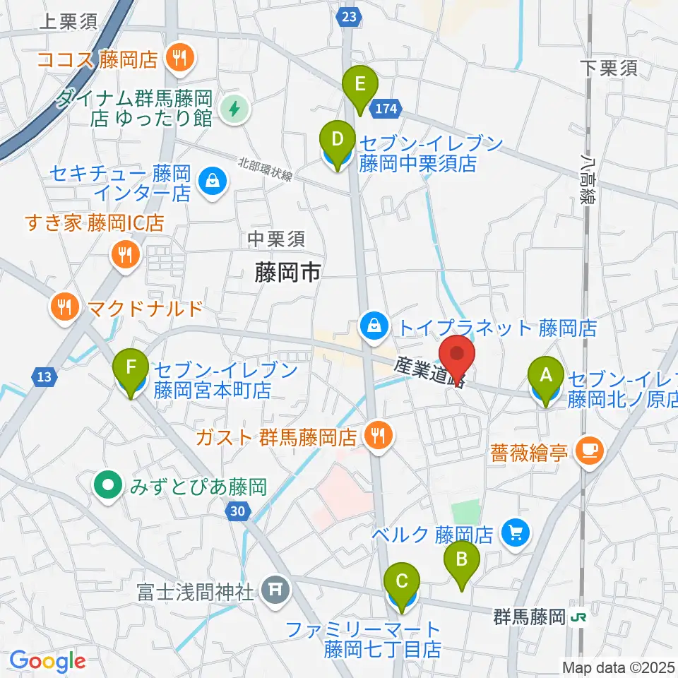 シロシバスタジオ周辺のコンビニエンスストア一覧地図