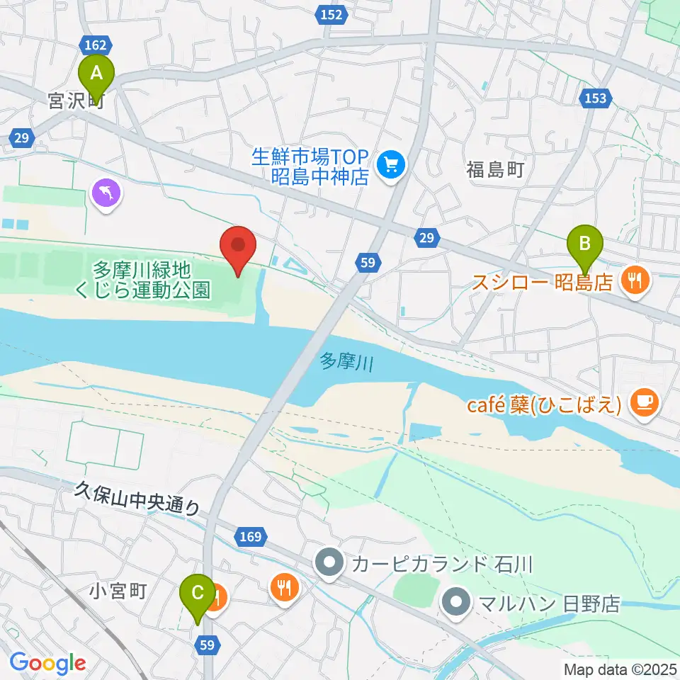 くじら運動公園野球場周辺のコンビニエンスストア一覧地図