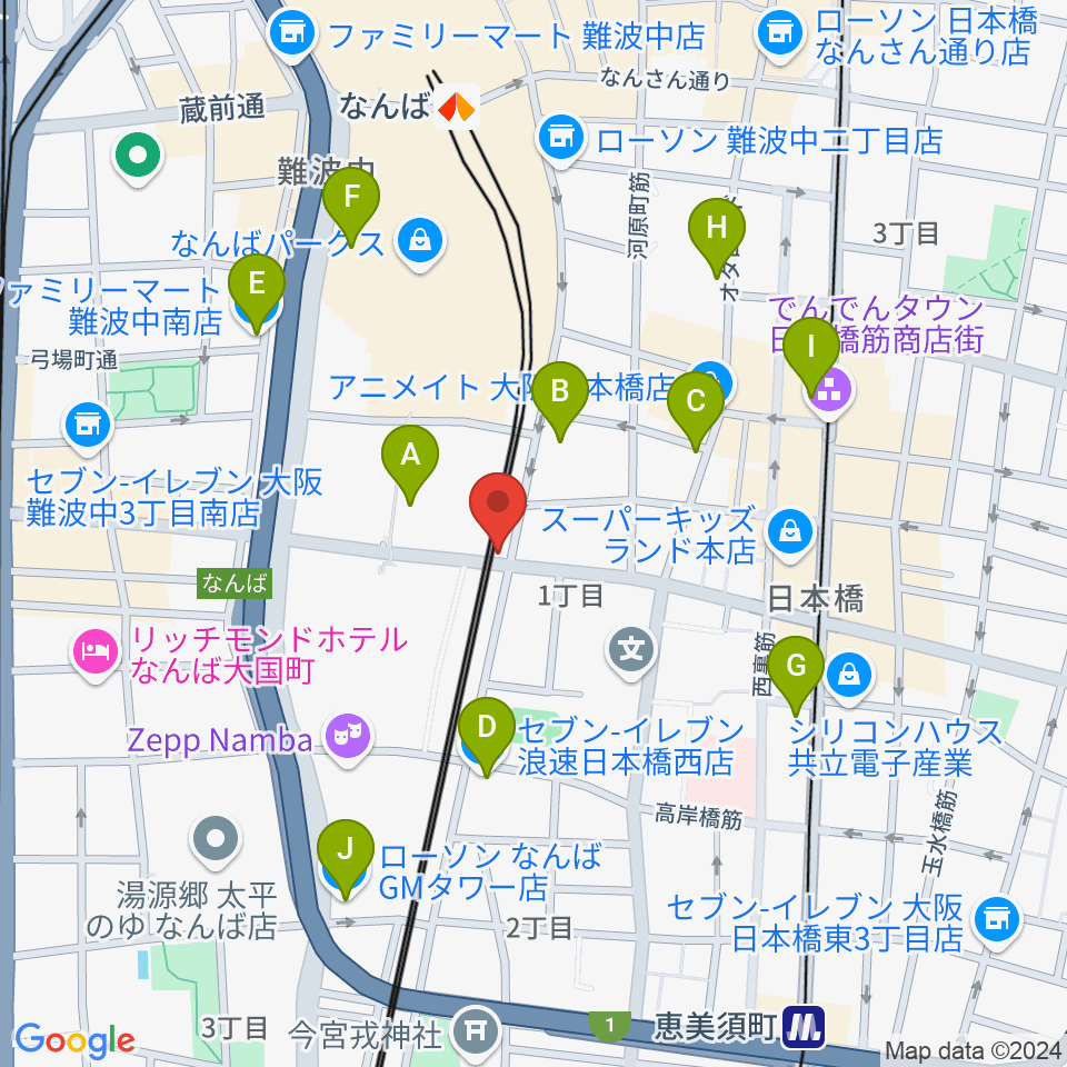 Yogibo META VALLEY周辺のコンビニエンスストア一覧地図