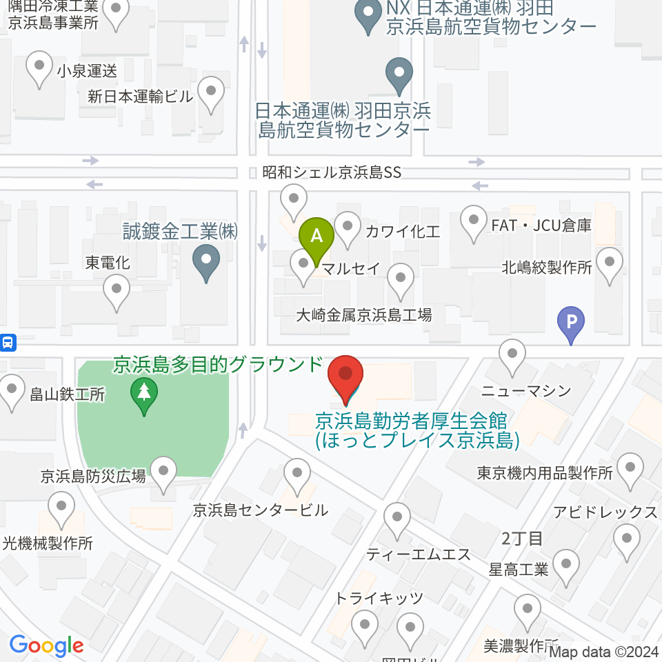 京浜島勤労者厚生会館周辺のコンビニエンスストア一覧地図
