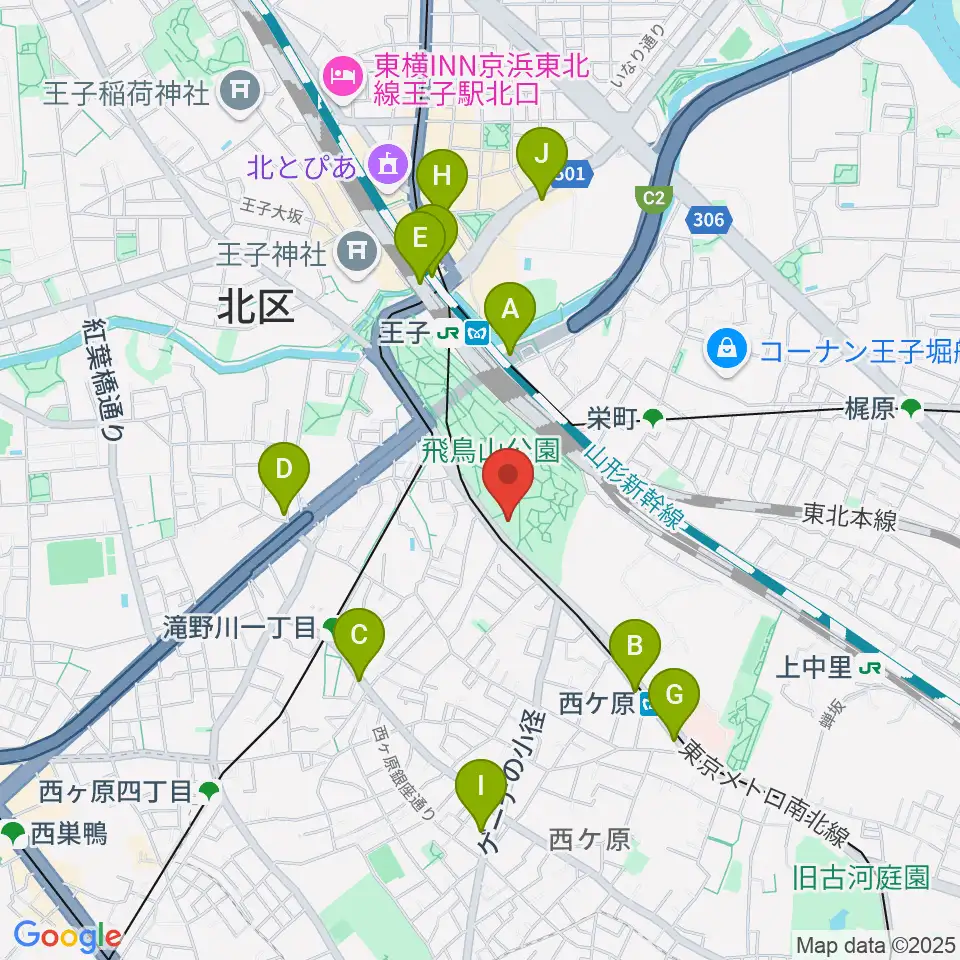 渋沢史料館周辺のコンビニエンスストア一覧地図