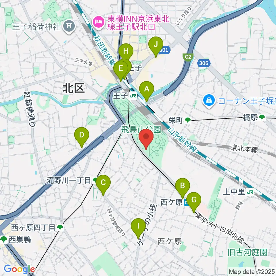 渋沢史料館周辺のコンビニエンスストア一覧地図