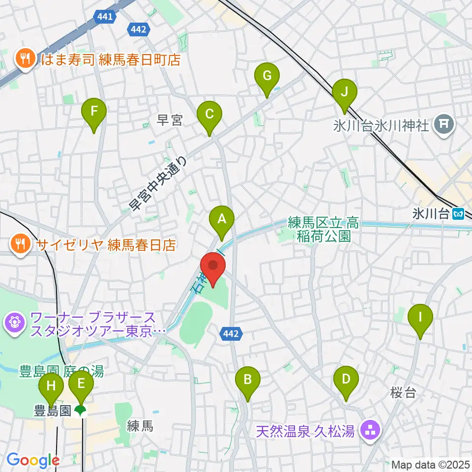 練馬総合運動場少年野球場周辺のコンビニエンスストア一覧地図