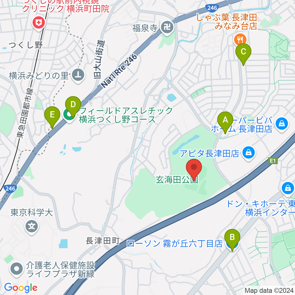 玄海田公園運動広場周辺のコンビニエンスストア一覧地図