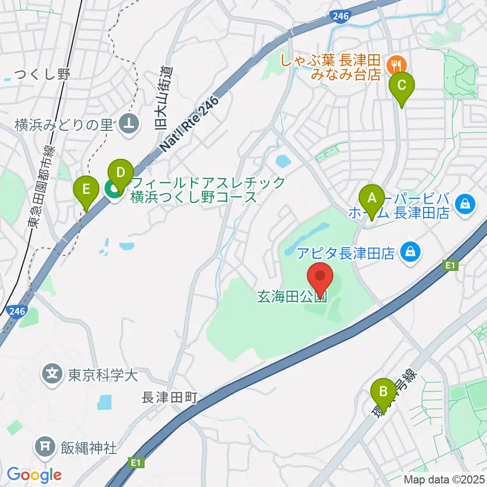 玄海田公園運動広場周辺のコンビニエンスストア一覧地図