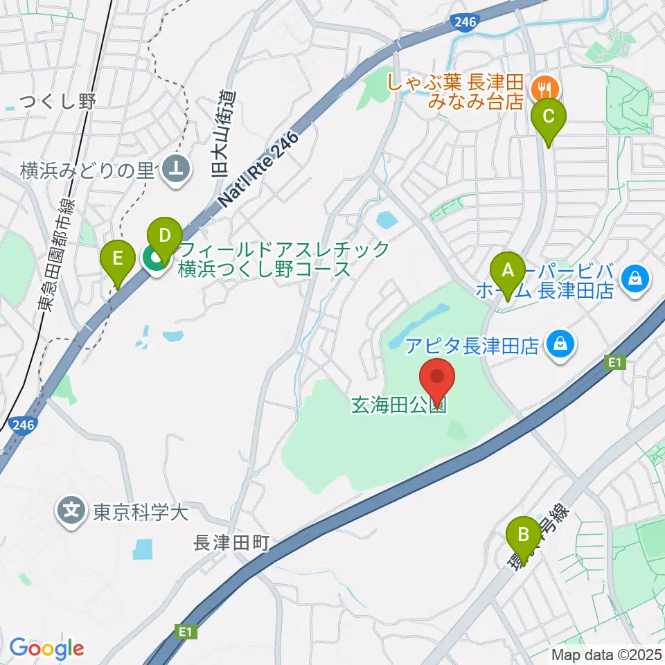 玄海田公園運動広場周辺のコンビニエンスストア一覧地図