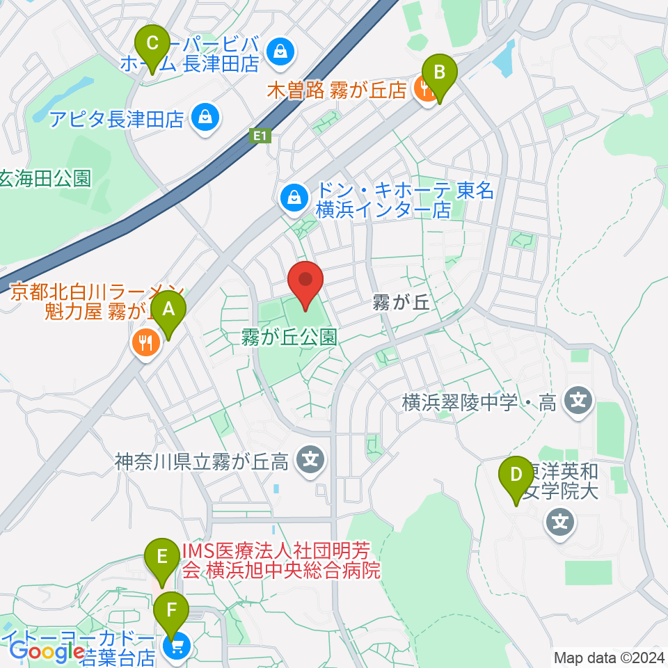 霧が丘公園グラウンド周辺のコンビニエンスストア一覧地図