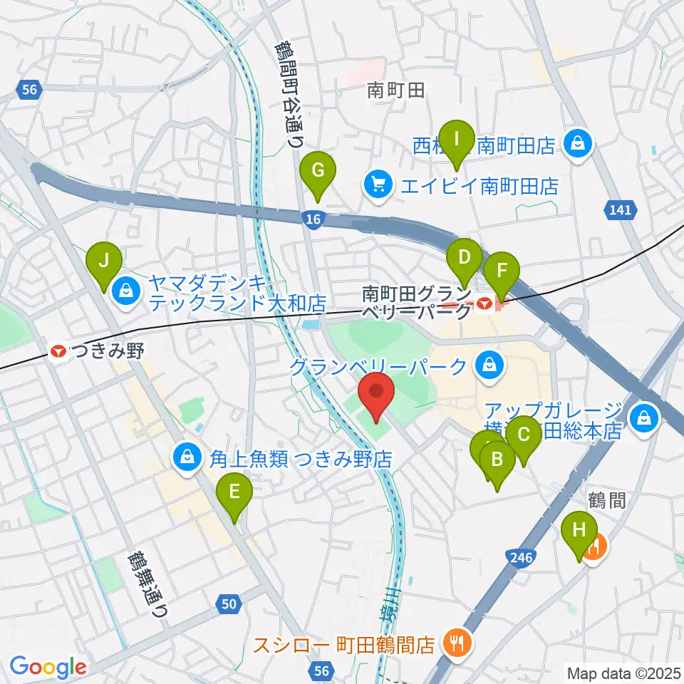 鶴間公園グラウンド周辺のコンビニエンスストア一覧地図