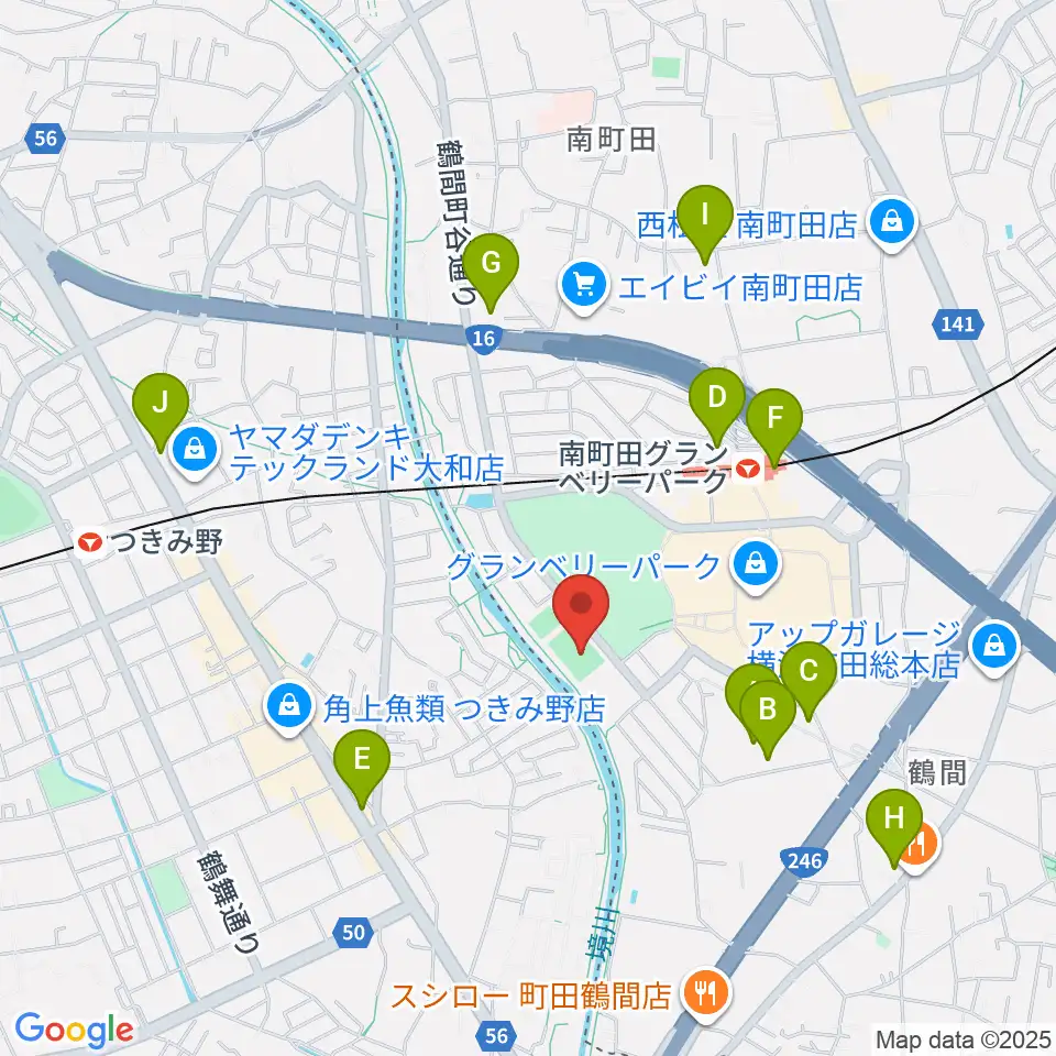 鶴間公園グラウンド周辺のコンビニエンスストア一覧地図