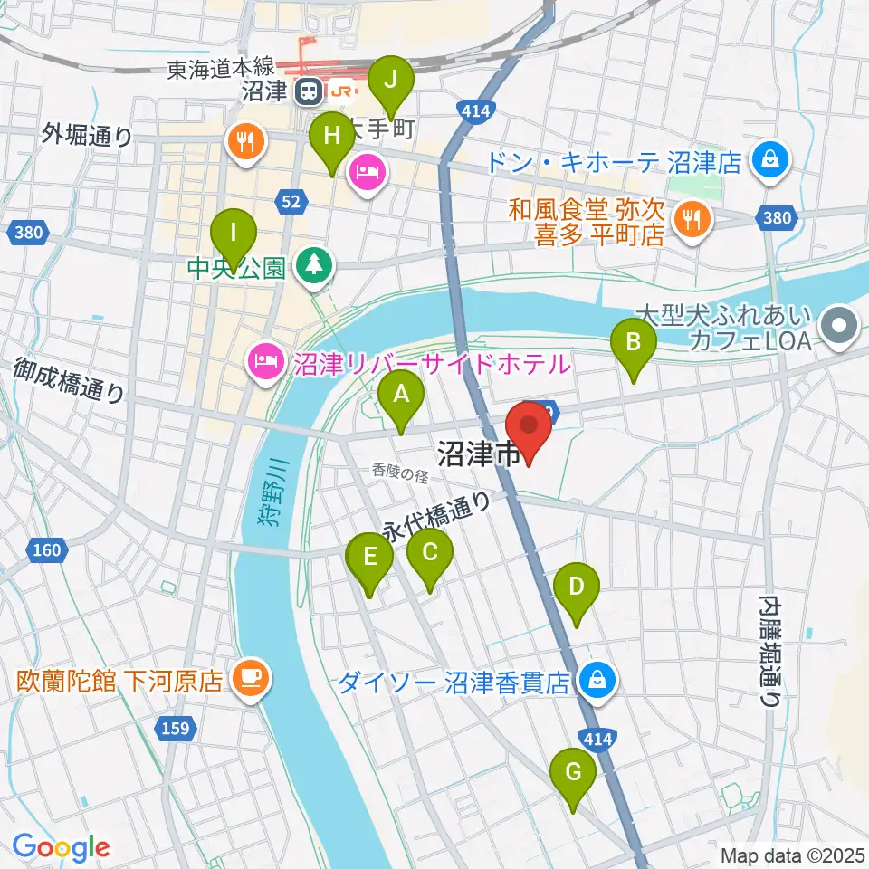 香陵アリーナ 沼津市総合体育館周辺のコンビニエンスストア一覧地図