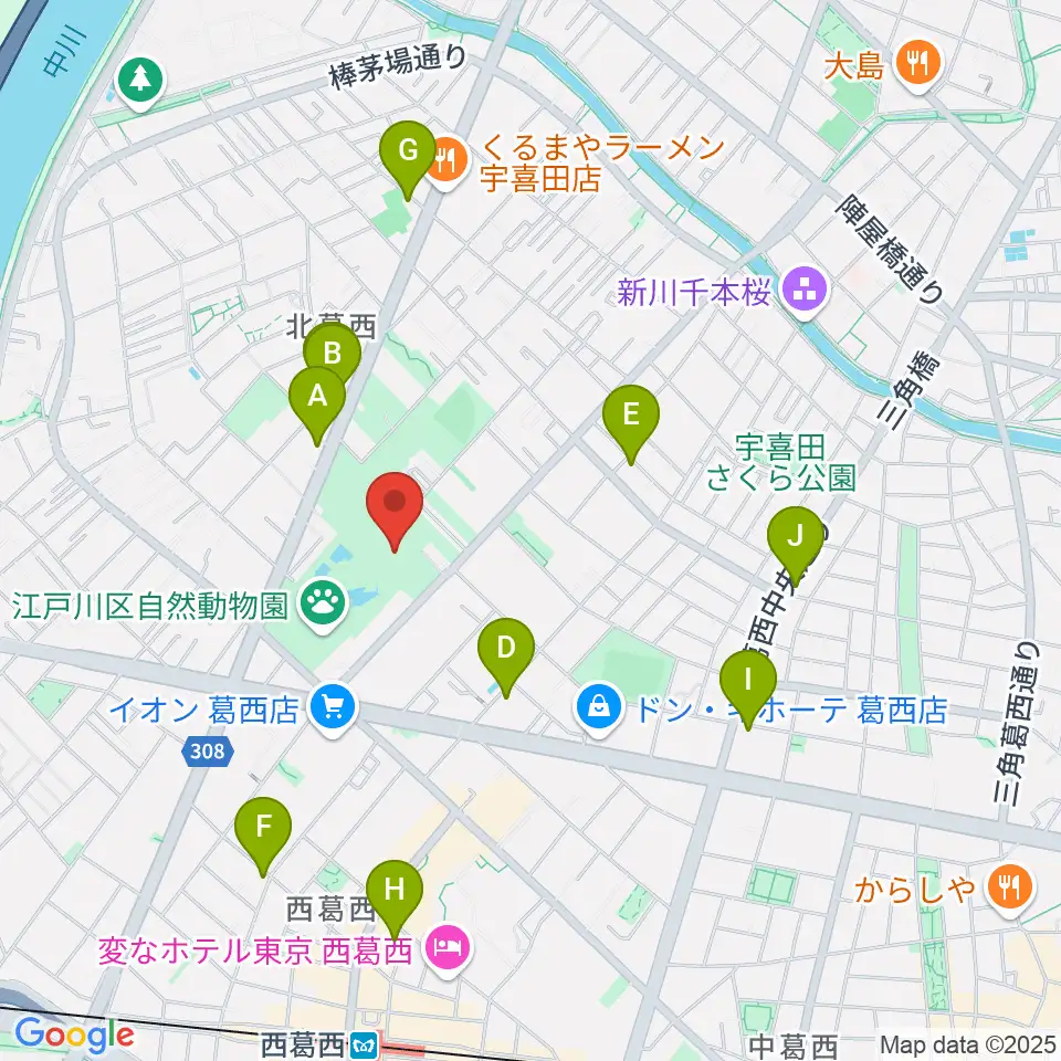 宇喜田公園スポーツ広場周辺のコンビニエンスストア一覧地図