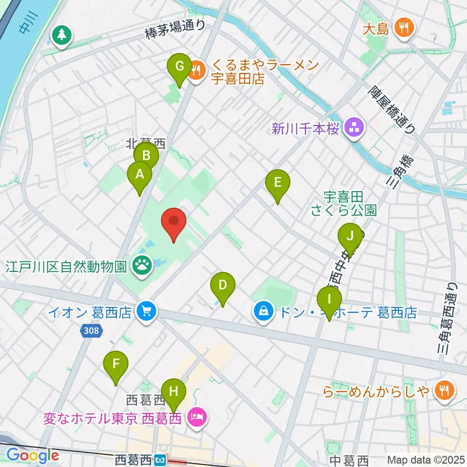 宇喜田公園スポーツ広場周辺のコンビニエンスストア一覧地図