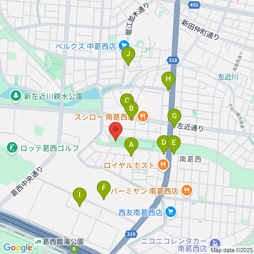 南葛西少年野球広場周辺のコンビニエンスストア一覧地図