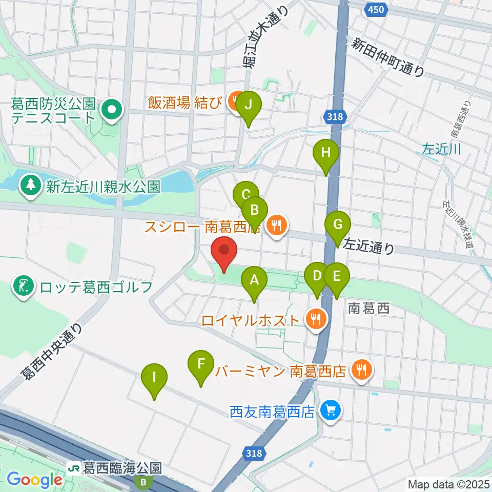 南葛西少年野球広場周辺のコンビニエンスストア一覧地図