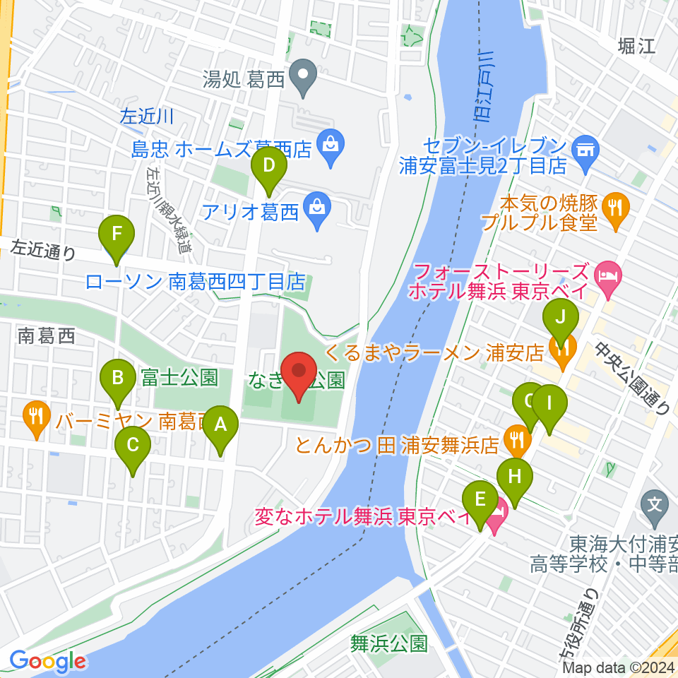 なぎさ公園少年野球場広場周辺のコンビニエンスストア一覧地図