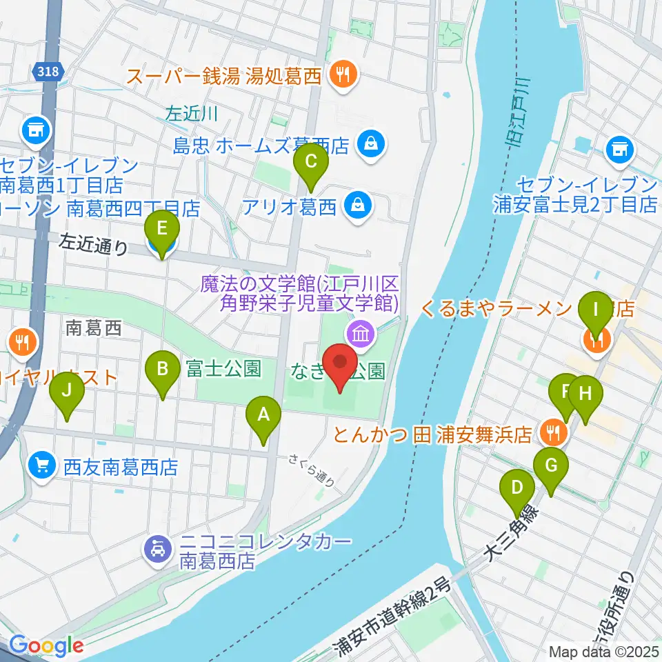 なぎさ公園少年野球場広場周辺のコンビニエンスストア一覧地図