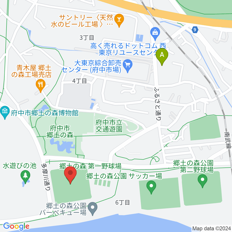 郷土の森第一野球場周辺のコンビニエンスストア一覧地図