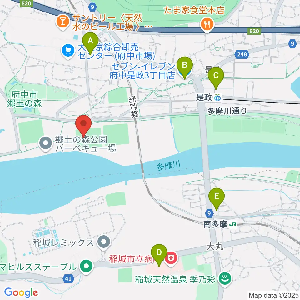 郷土の森サッカー場周辺のコンビニエンスストア一覧地図