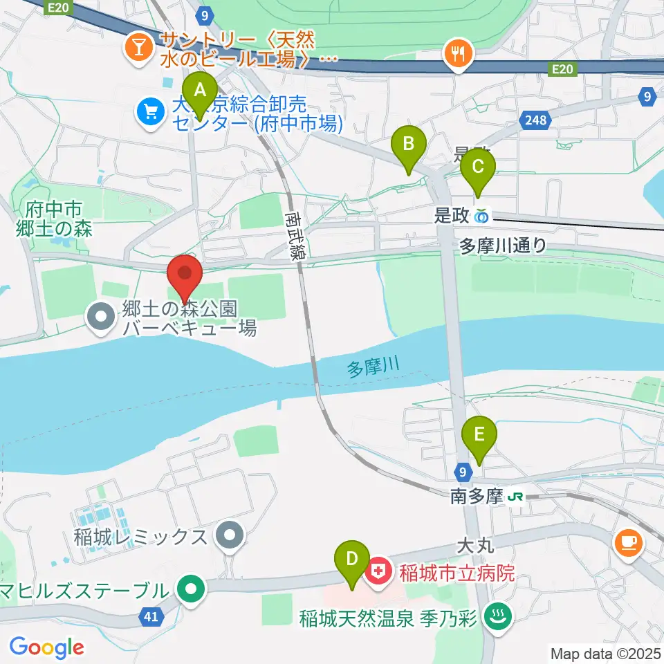 郷土の森サッカー場周辺のコンビニエンスストア一覧地図