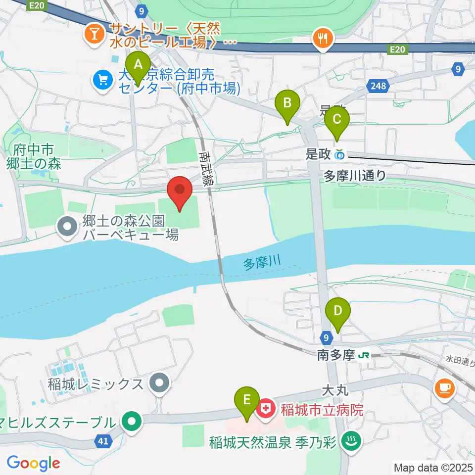 郷土の森第二野球場周辺のコンビニエンスストア一覧地図