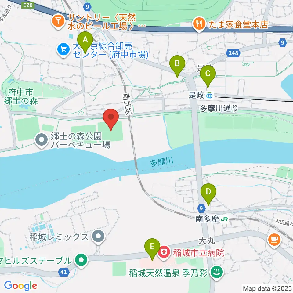 郷土の森第二野球場周辺のコンビニエンスストア一覧地図