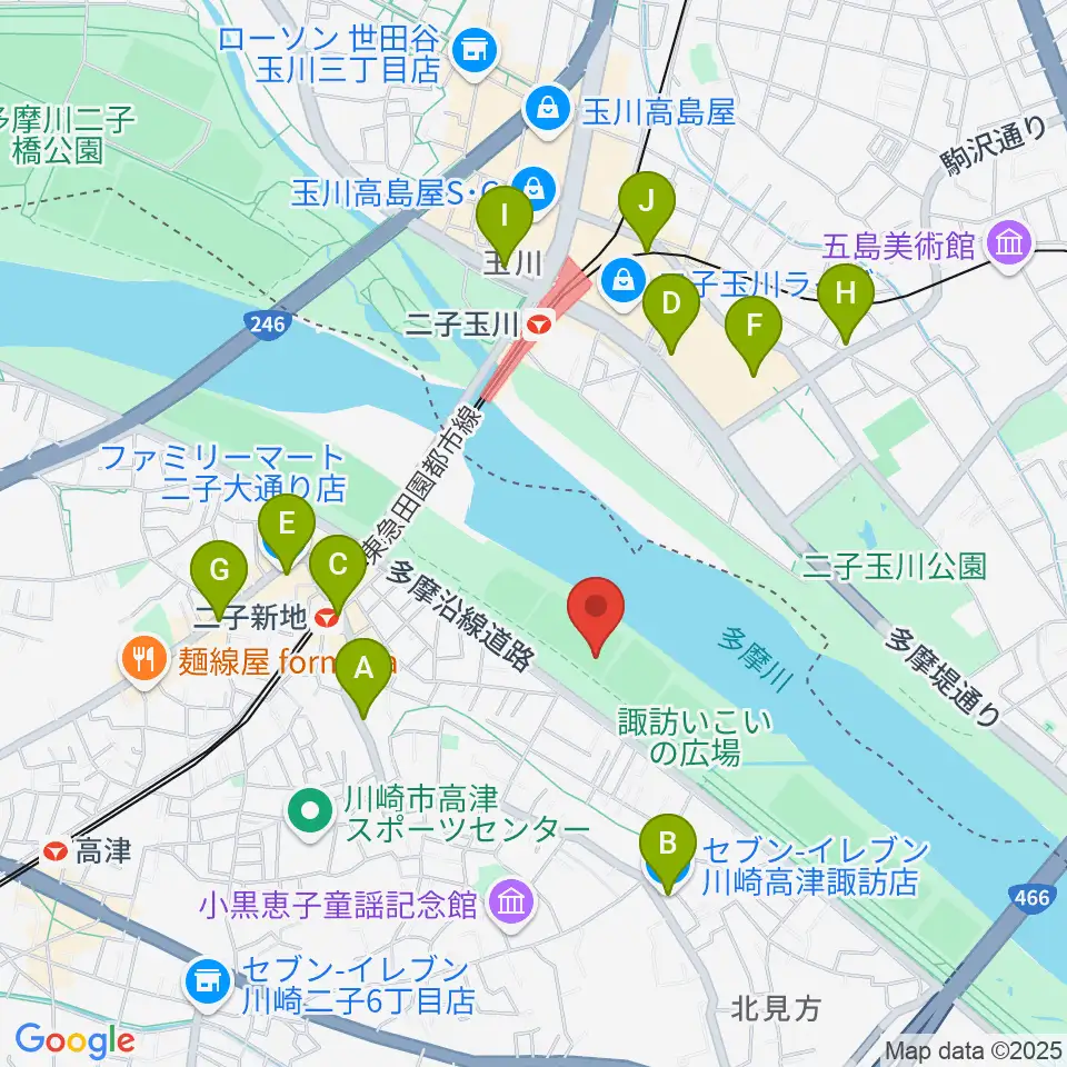 諏訪球場周辺のコンビニエンスストア一覧地図