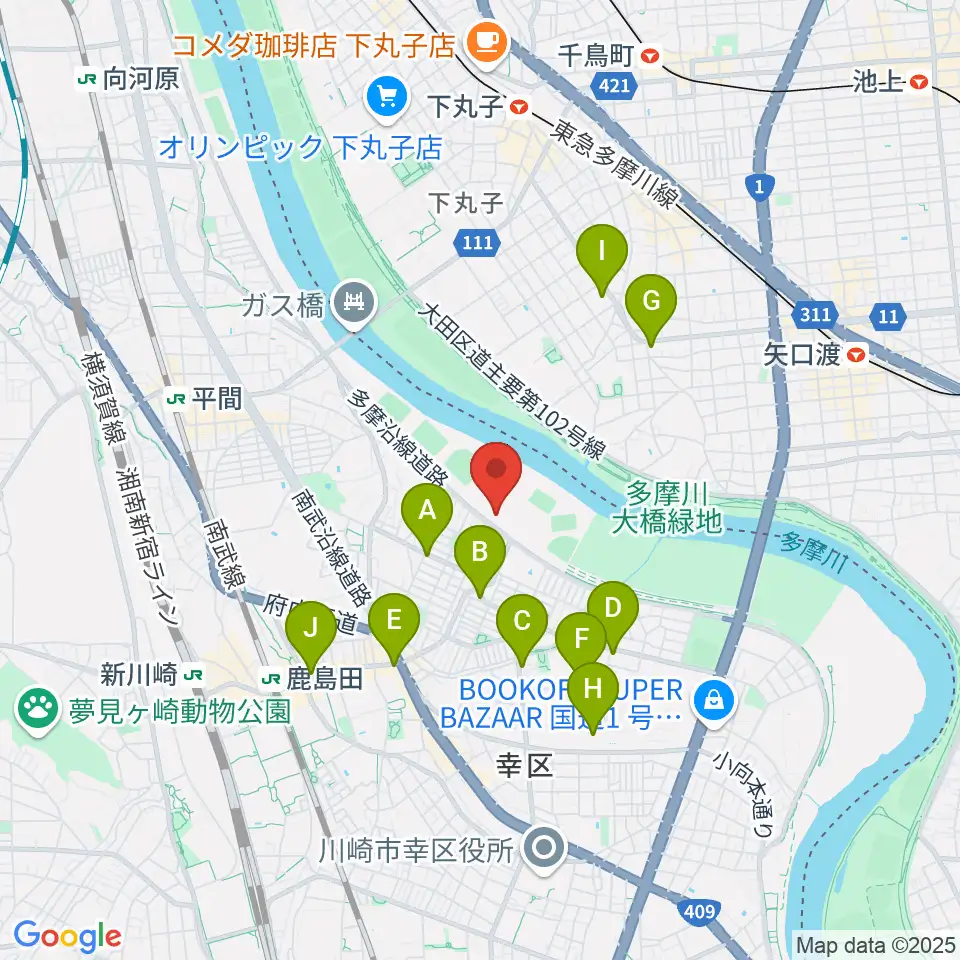 古市場陸上競技場周辺のコンビニエンスストア一覧地図