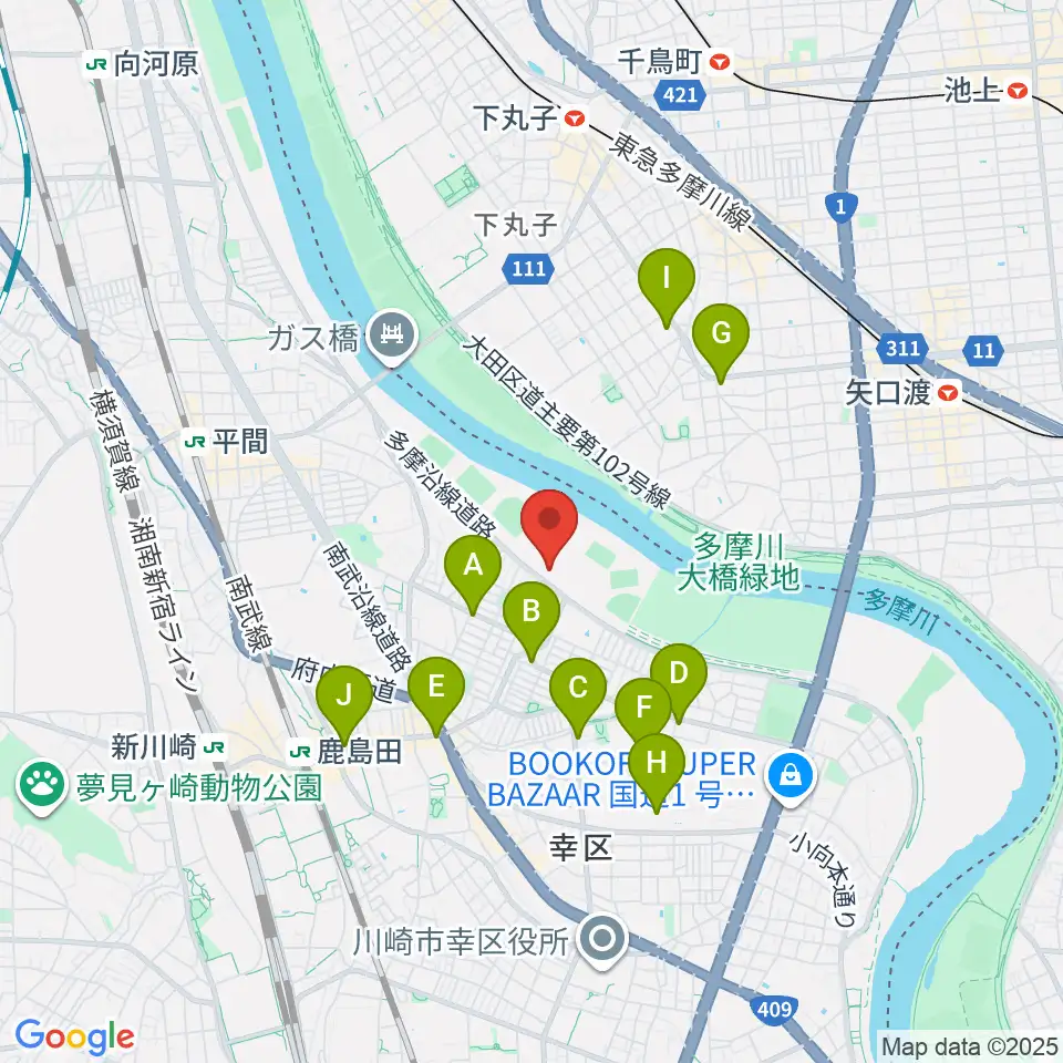 古市場陸上競技場周辺のコンビニエンスストア一覧地図