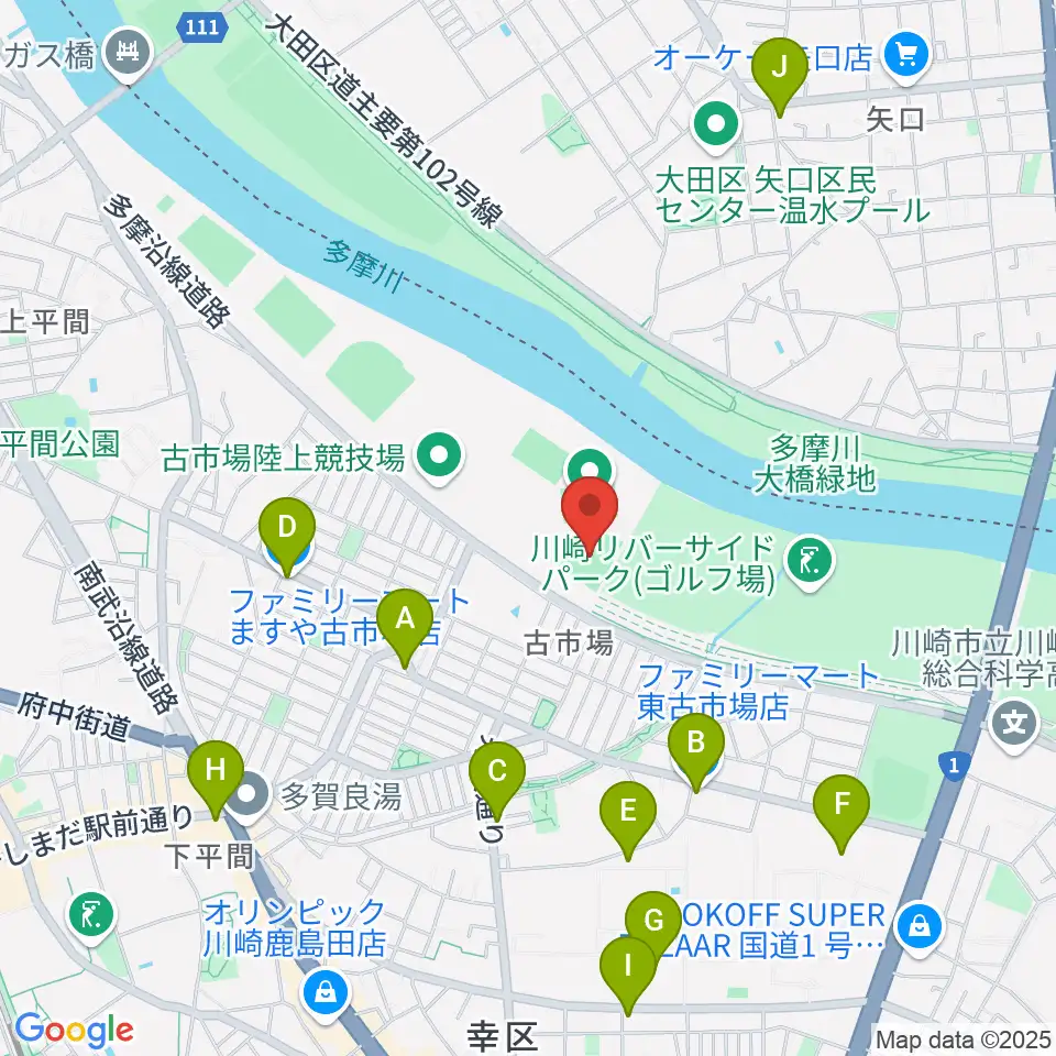古市場野球場周辺のコンビニエンスストア一覧地図