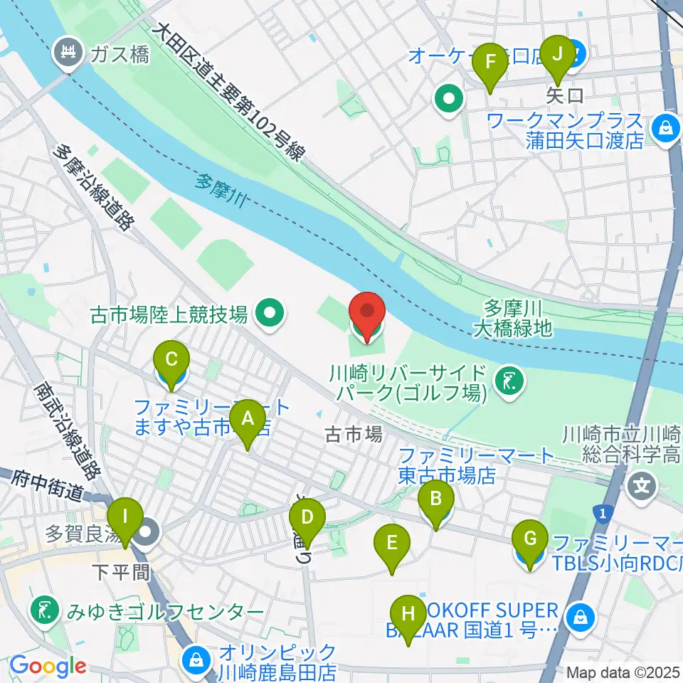 古市場サッカー場周辺のコンビニエンスストア一覧地図