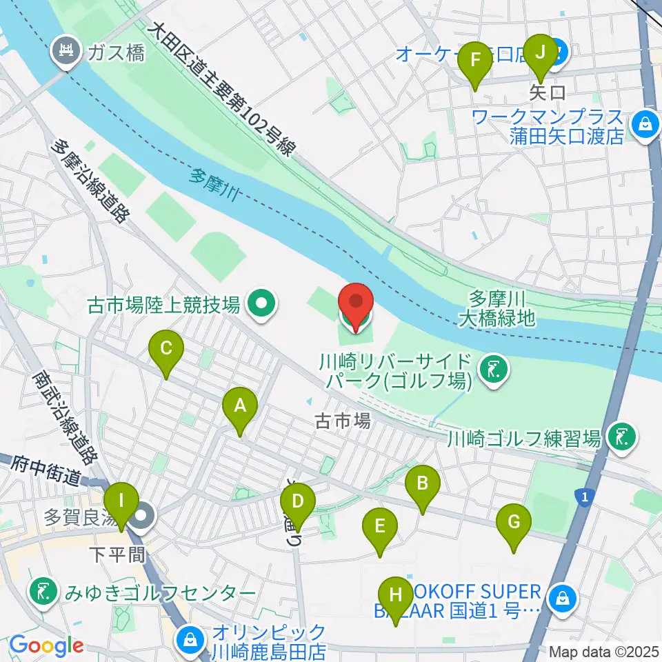 古市場サッカー場周辺のコンビニエンスストア一覧地図