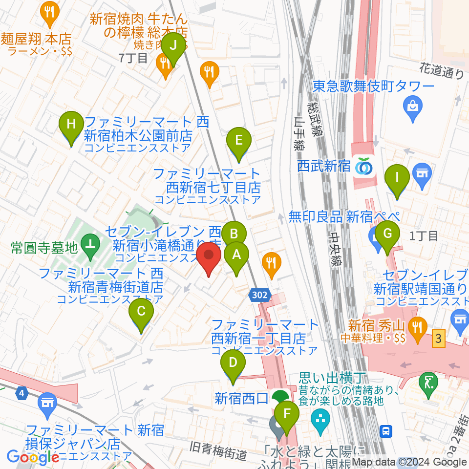 音楽スタジオMUSIC MAN周辺のコンビニエンスストア一覧地図