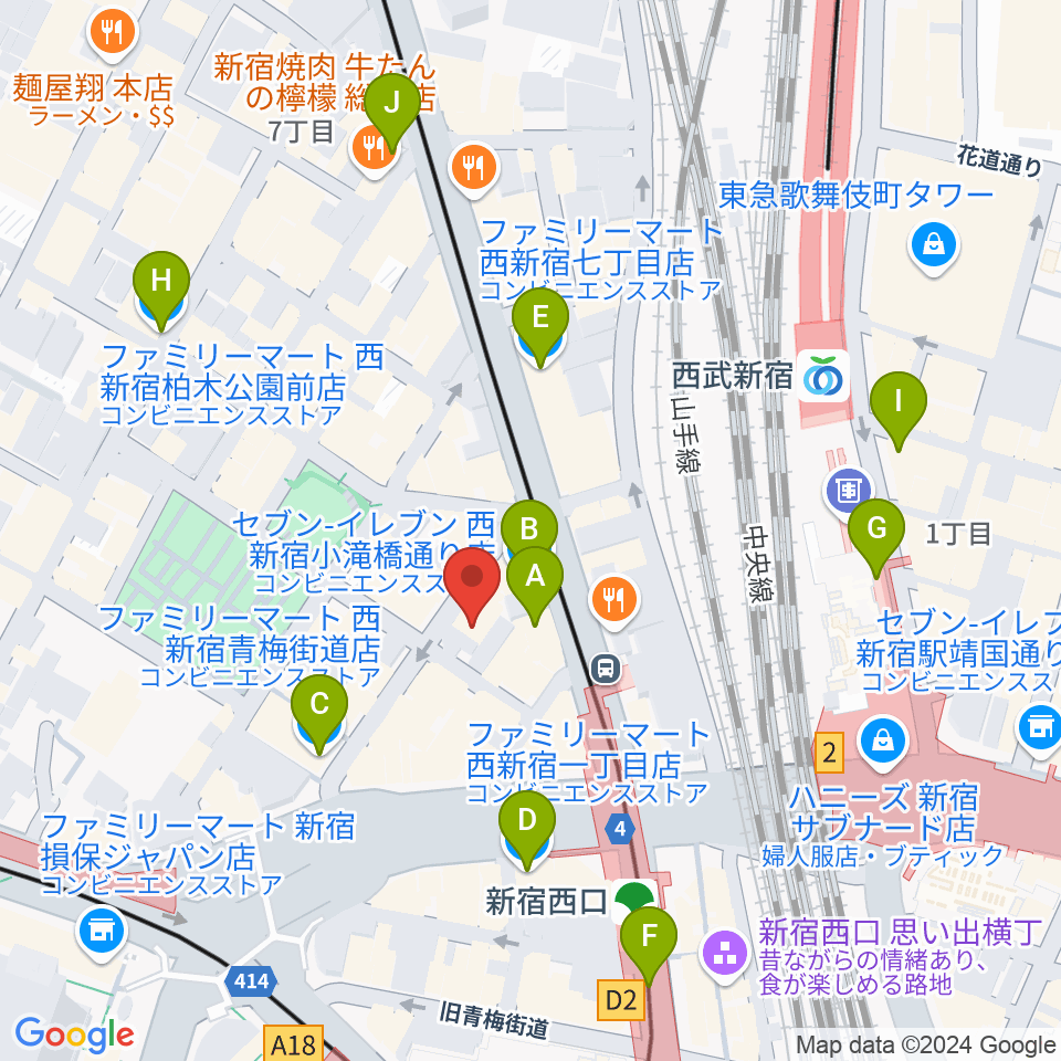 音楽スタジオMUSIC MAN周辺のコンビニエンスストア一覧地図