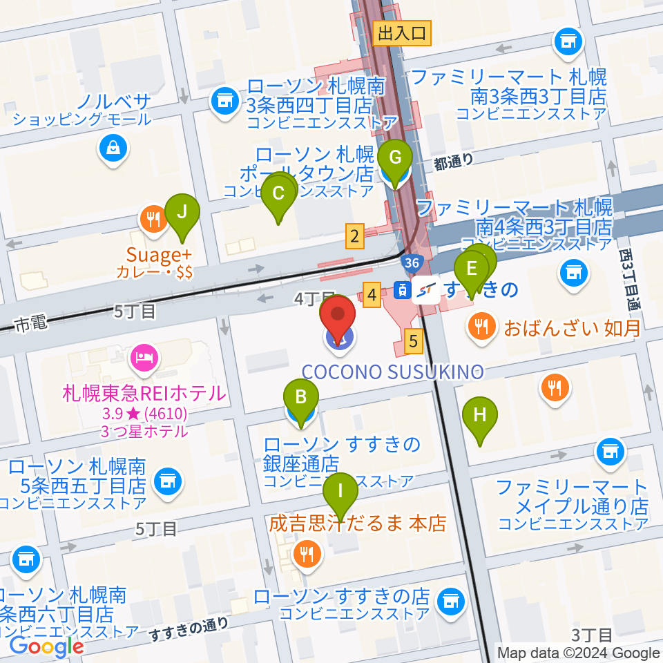 TOHOシネマズすすきの周辺のコンビニエンスストア一覧地図