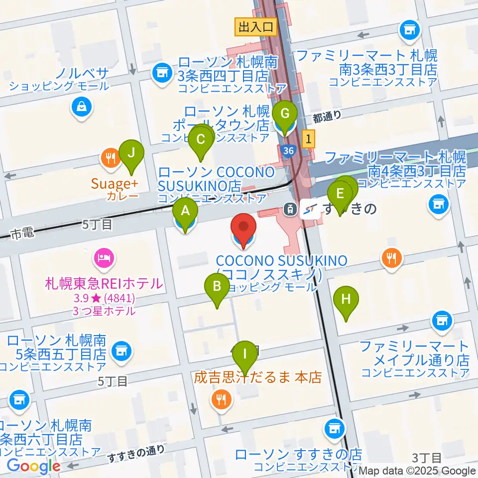 TOHOシネマズすすきの周辺のコンビニエンスストア一覧地図