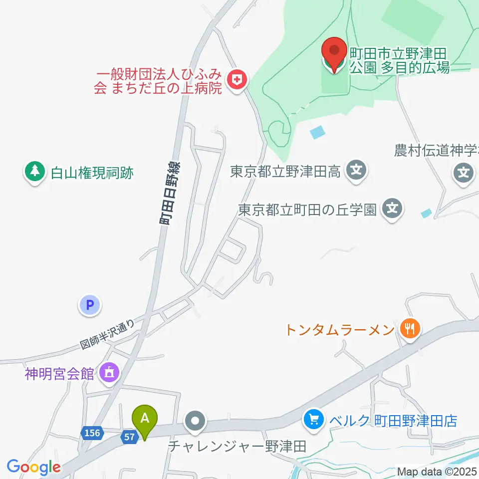 野津田公園多目的広場周辺のコンビニエンスストア一覧地図