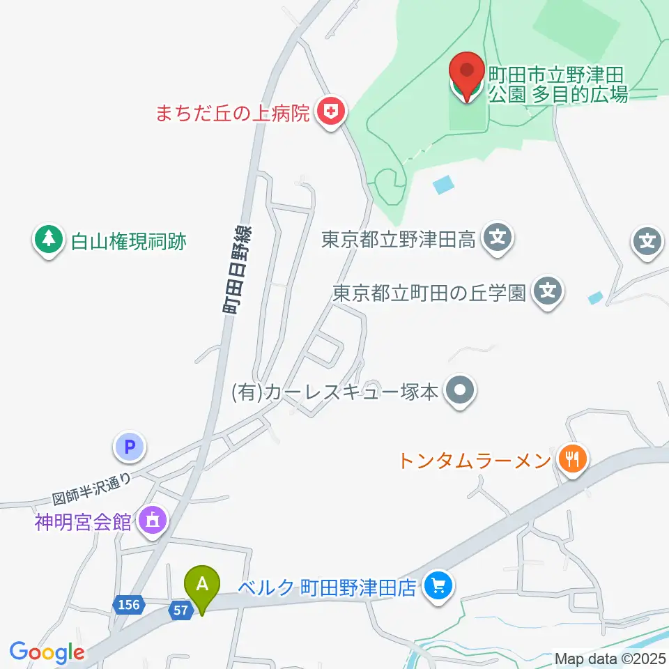野津田公園多目的広場周辺のコンビニエンスストア一覧地図