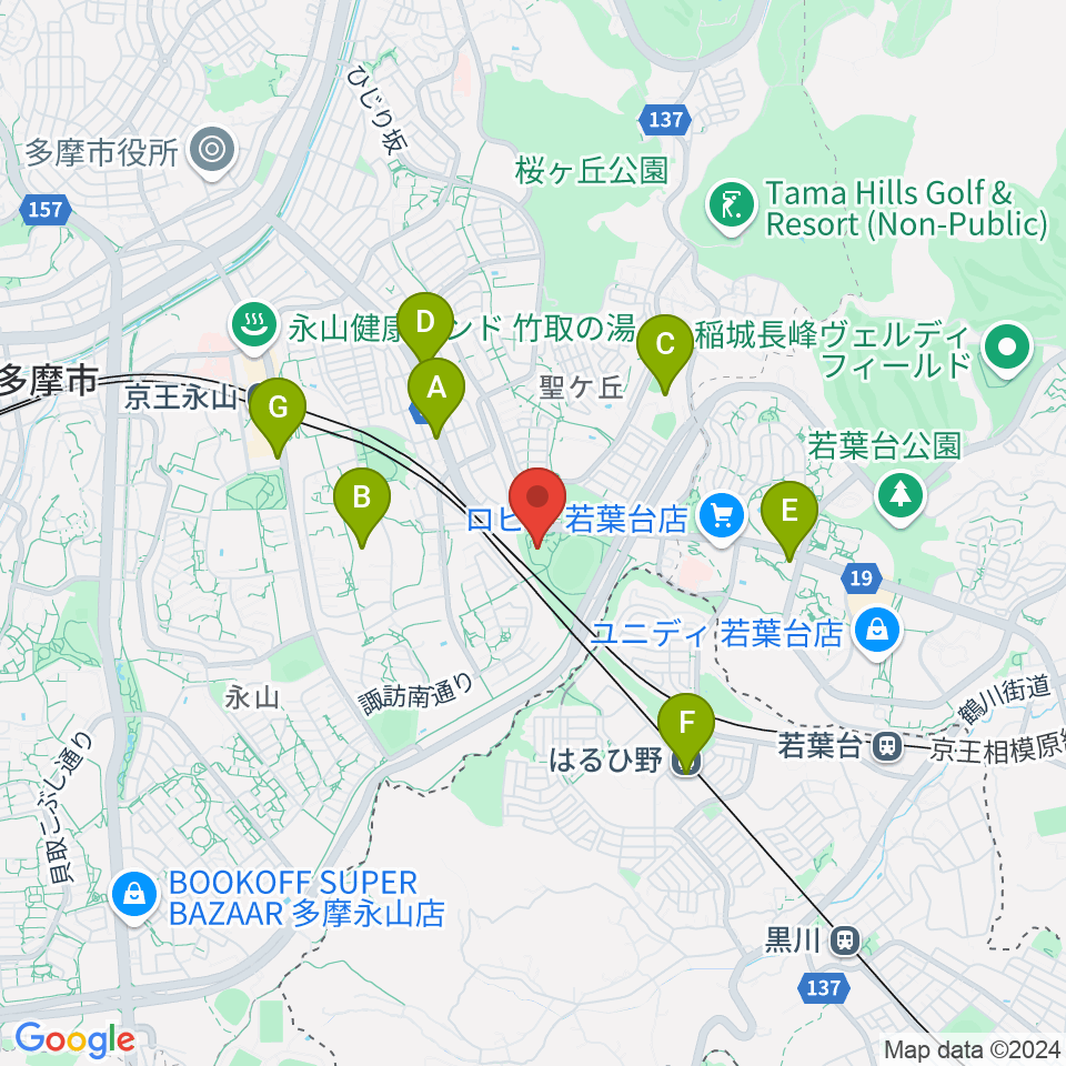 多摩市立武道館周辺のコンビニエンスストア一覧地図