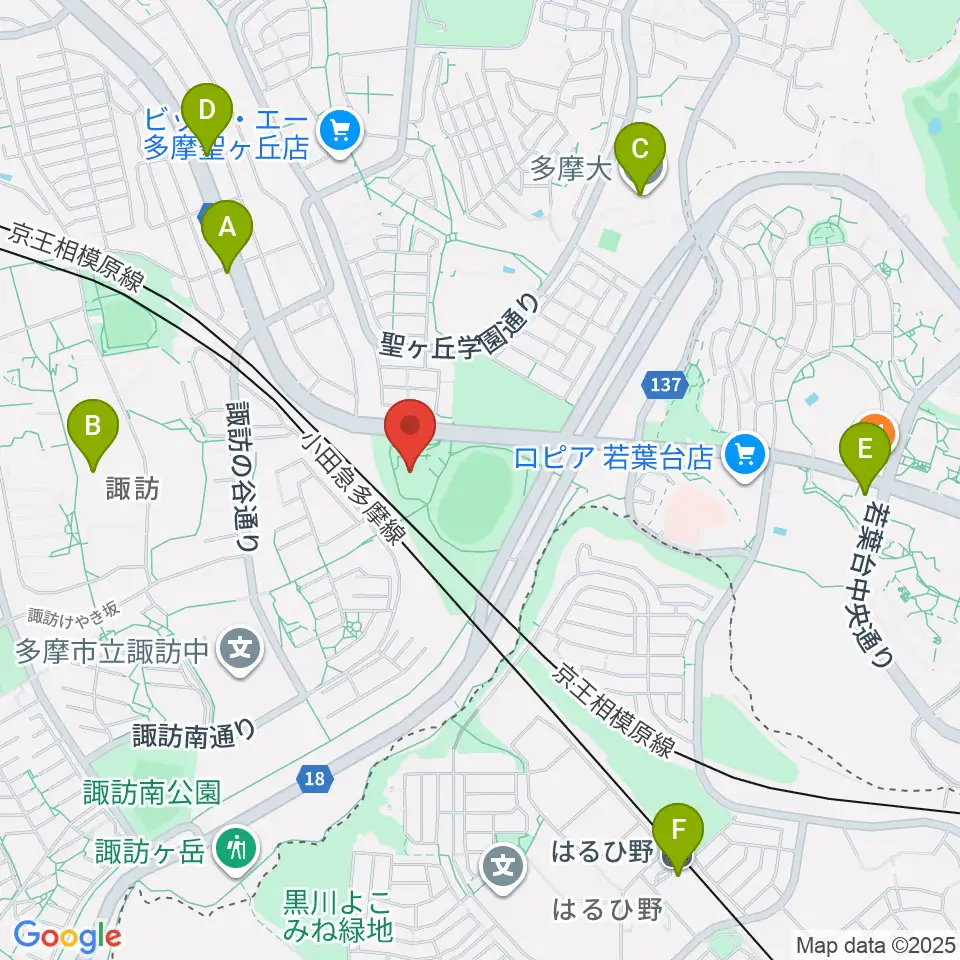 多摩市立武道館周辺のコンビニエンスストア一覧地図