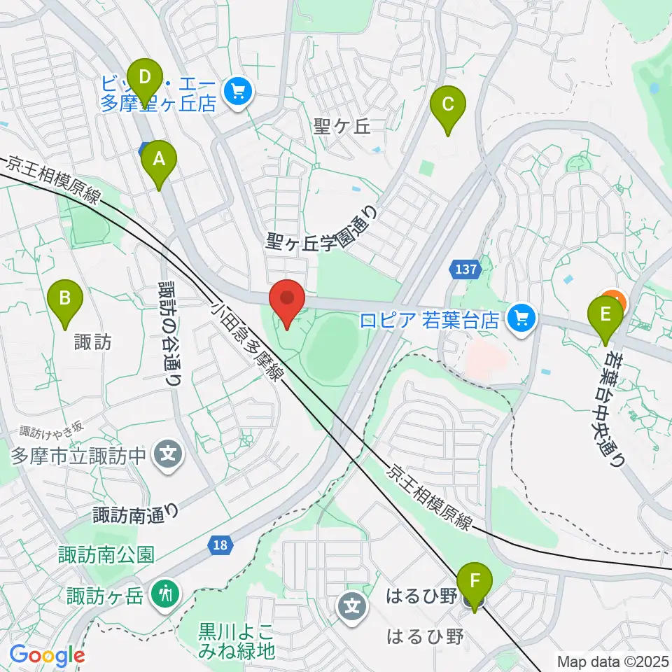 多摩市立武道館周辺のコンビニエンスストア一覧地図
