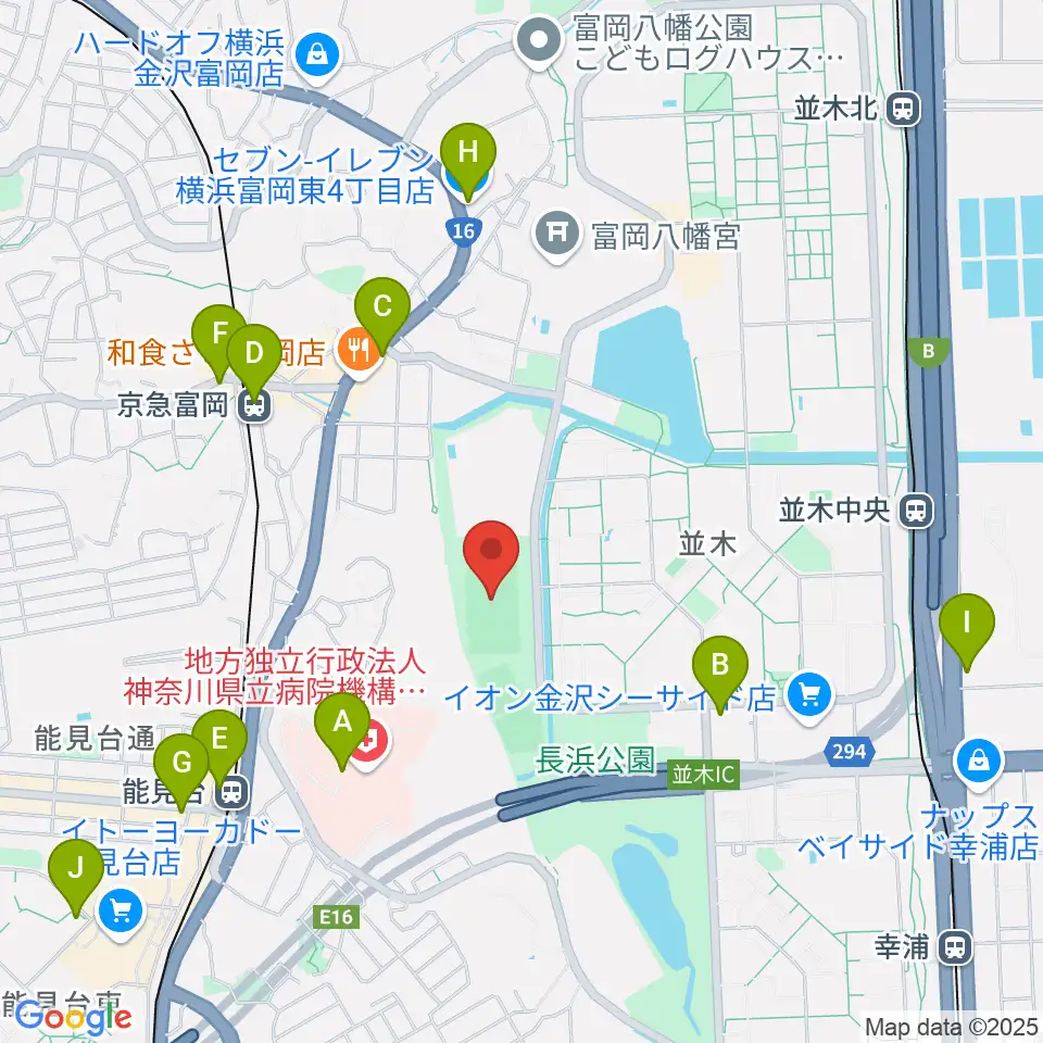 長浜公園サッカー場周辺のコンビニエンスストア一覧地図